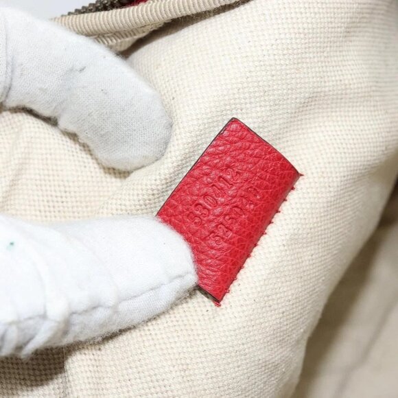 GUCCI Web Sherry Line Body Bag Leather Red 530412 Auth 146075 - Picture 13 of 16